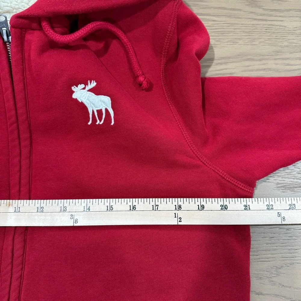 Abercrombie Y2K Sherpa Lined Zip Hoodie Faux Fur Hooded Sweatshirt M Preppy Bold